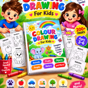 Kids Colouring & Drawing Book – 250+ Creative Pages | Ages 3–10