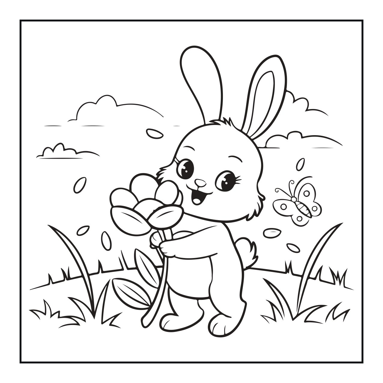 Rabbit Printable Coloring Page