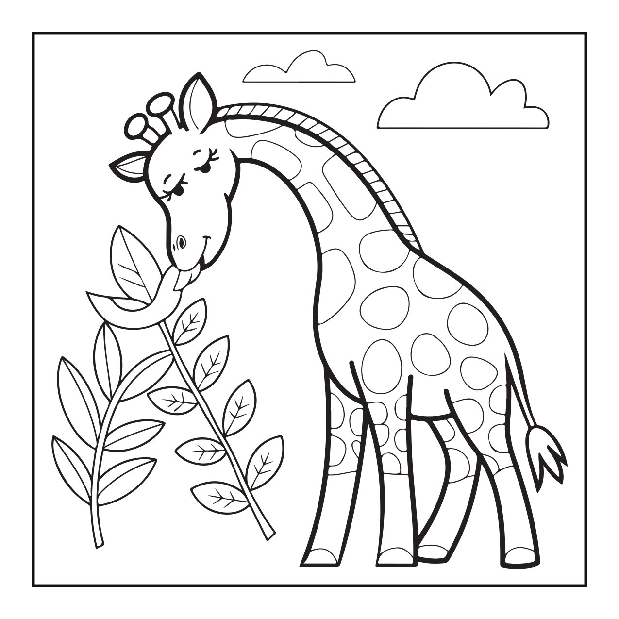 Giraffe Printable Coloring Page
