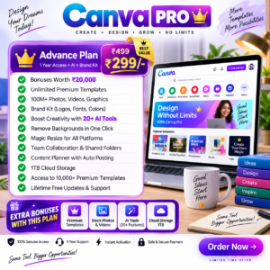 Canva Pro – 3 Year Premium Access | AI Tools + Brand Kit + 100M+ Asset